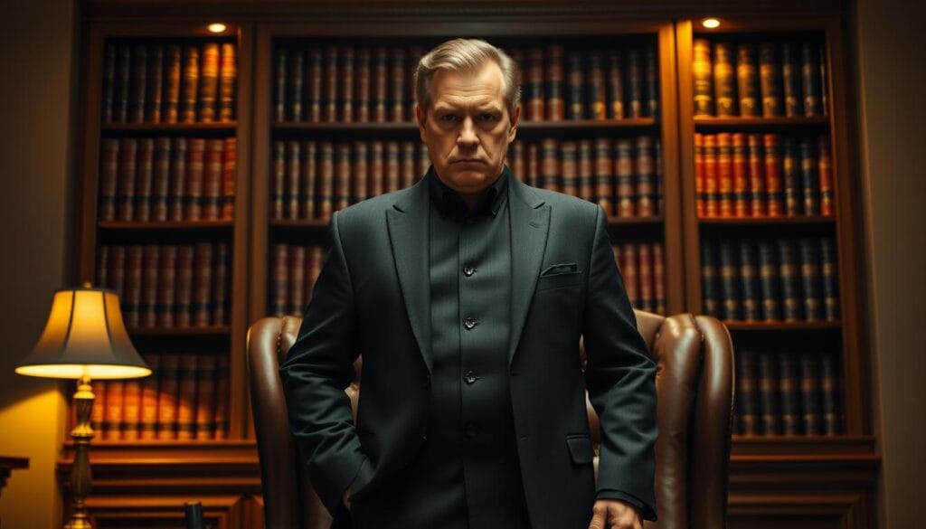 A stern-faced authority figure stands tall, commanding attention in a dimly lit office. A heavy wooden desk and plush leather chair frame the scene, conveying a sense of power and influence. Warm ambient lighting casts dramatic shadows, emphasizing the imposing presence. The authority figure's gaze is unwavering, projecting an aura of confidence and decisiveness. In the background, a bookshelf filled with leather-bound volumes suggests a depth of knowledge and expertise. The overall atmosphere is one of respect, reverence, and the ability to sway and persuade through sheer force of authority. A stern-faced authority figure stands tall, commanding attention in a dimly lit office. A heavy wooden desk and plush leather chair frame the scene, conveying a sense of power and influence. Warm ambient lighting casts dramatic shadows, emphasizing the imposing presence. The authority figure's gaze is unwavering, projecting an aura of confidence and decisiveness. In the background, a bookshelf filled with leather-bound volumes suggests a depth of knowledge and expertise. The overall atmosphere is one of respect, reverence, and the ability to sway and persuade through sheer force of authority.